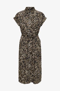 Vestido camisero con estampado leopardo Only Black 1