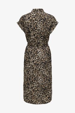 Vestido camisero con estampado leopardo Only Black 1