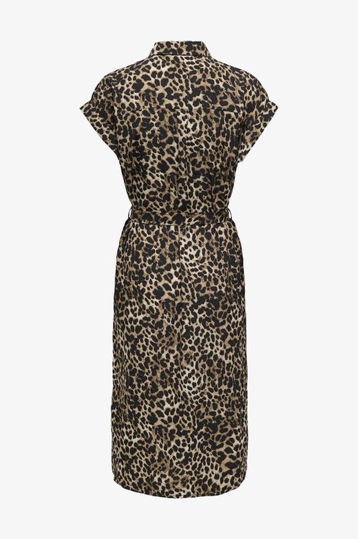 Vestido camisero con estampado leopardo Only Black 1