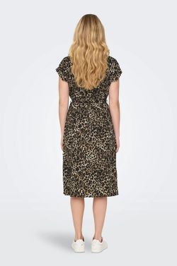 Vestido camisero con estampado leopardo Only Black 1