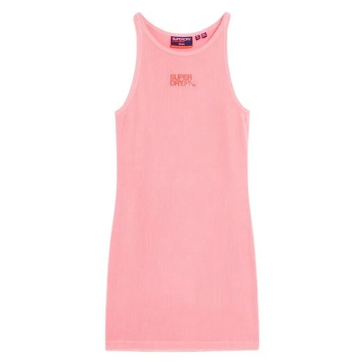 Vestido canalé de tirantes Superdry Fiery Coral
