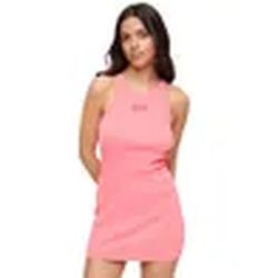 Vestido canalé de tirantes Superdry Fiery Coral