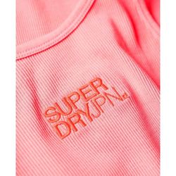 Vestido canalé de tirantes Superdry Fiery Coral