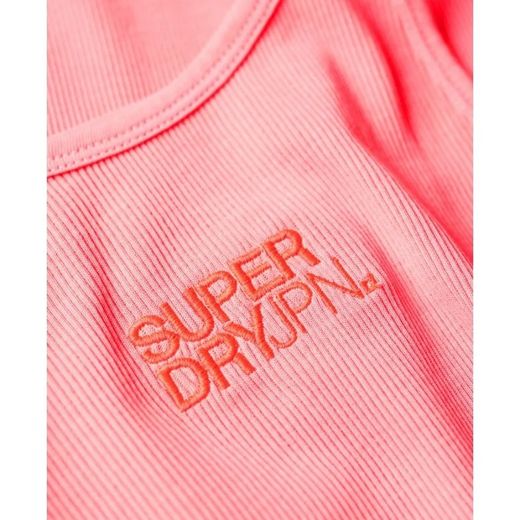 Vestido canalé de tirantes Superdry Fiery Coral
