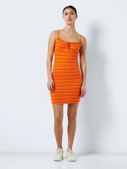 Vestido canalé rayas horizontales Noisy May Cherry Tomato