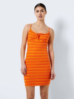 Vestido canalé rayas horizontales Noisy May Cherry Tomato
