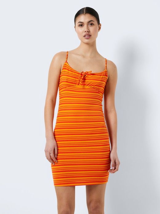 Vestido canalé rayas horizontales Noisy May Cherry Tomato