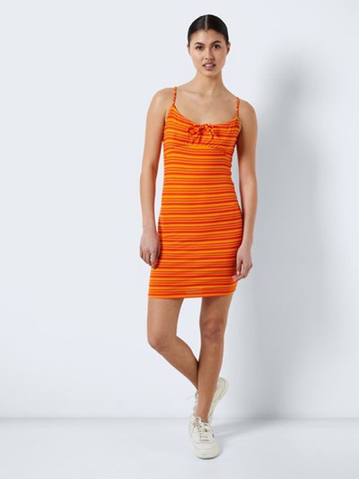 Vestido canalé rayas horizontales Noisy May Cherry Tomato