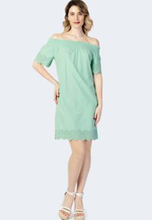 Vestido con calados palabra de honor Only Dark Thyme