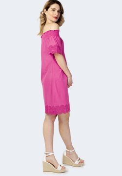 Vestido con calados palabra de honor Only Pink