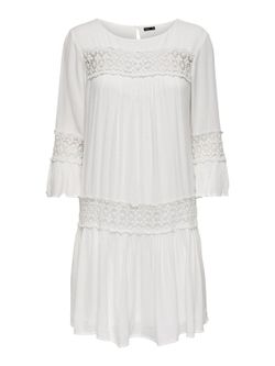 Vestido con manga 3/4 calados Only Cloud Dancer