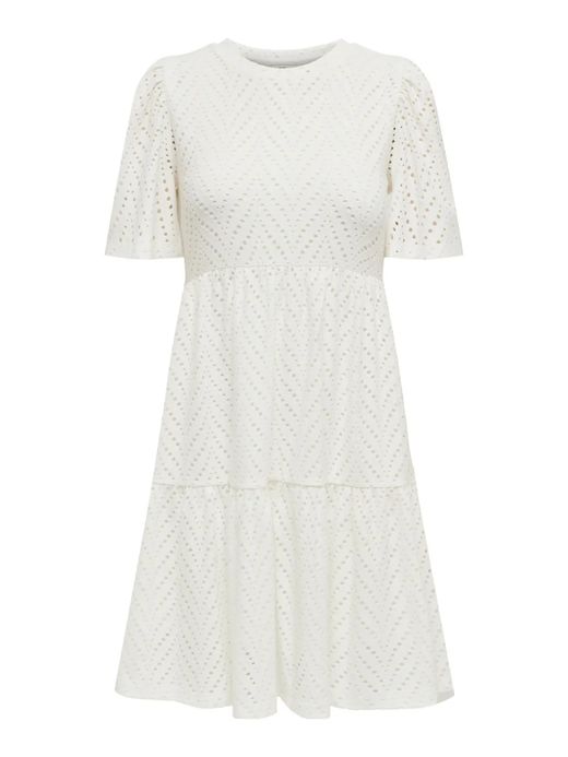 Vestido corto con calados Jdy Cloud Dancer
