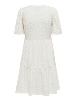 Vestido corto con calados Jdy Cloud Dancer