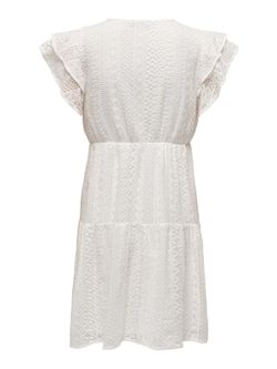 Vestido corto con calados Only Cloud Dancer
