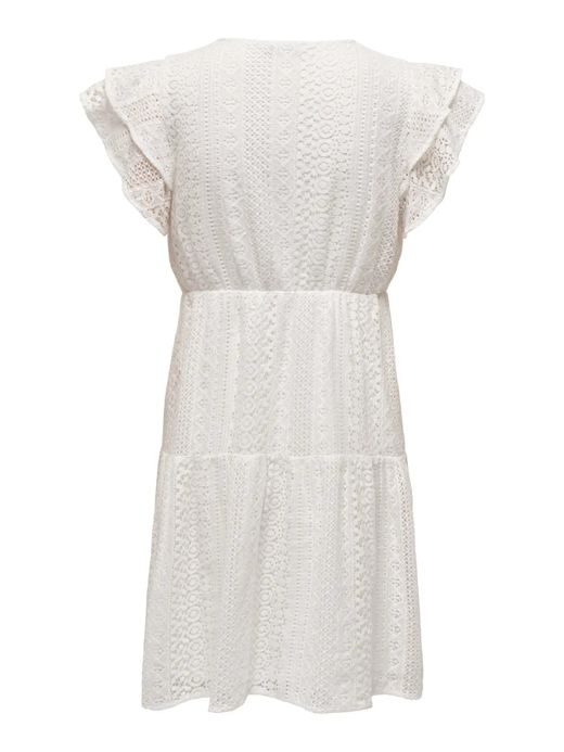 Vestido corto con calados Only Cloud Dancer