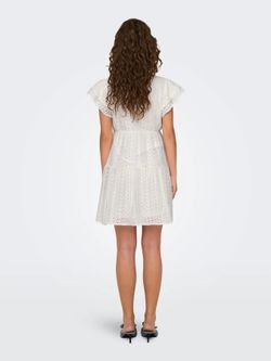 Vestido corto con calados Only Cloud Dancer