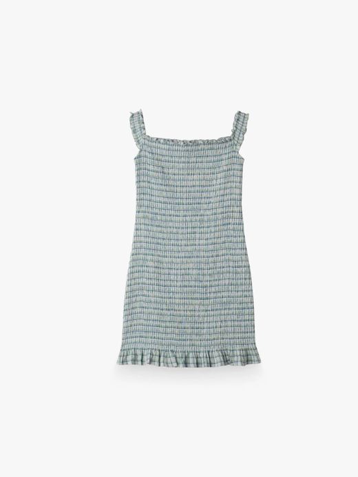Vestido corto de rayas tricolor Balmohk Light Blue Den