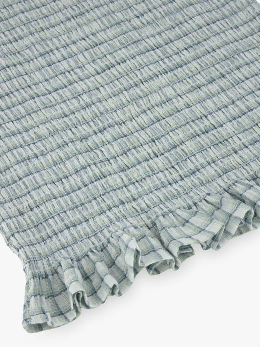 Vestido corto de rayas tricolor Balmohk Light Blue Den