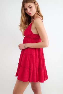 Vestido corto de tirantes Balmohk Fucsia