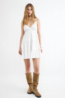Vestido corto de tirantes Balmohk White