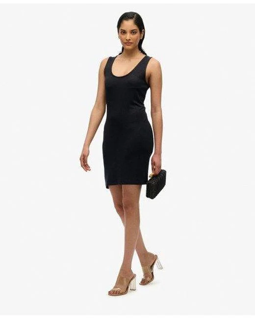Vestido corto de tirantes Superdry Black