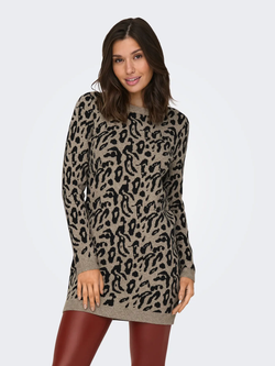 Vestido de punto con estampado animal print Only Fossil