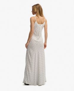 Vestido de tiranles largo con estampado floral Superdry Off White