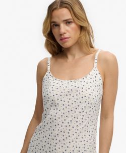 Vestido de tiranles largo con estampado floral Superdry Off White