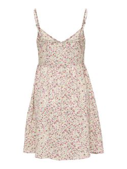 Vestido de tirante fino con pequeño estampado floral Jdy Strawberry Cream