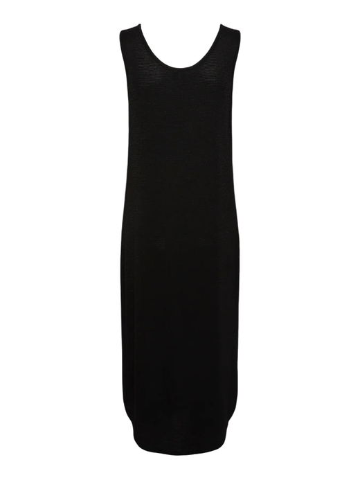 Vestido de tirantes con detalle efecto metalizado Pieces Black