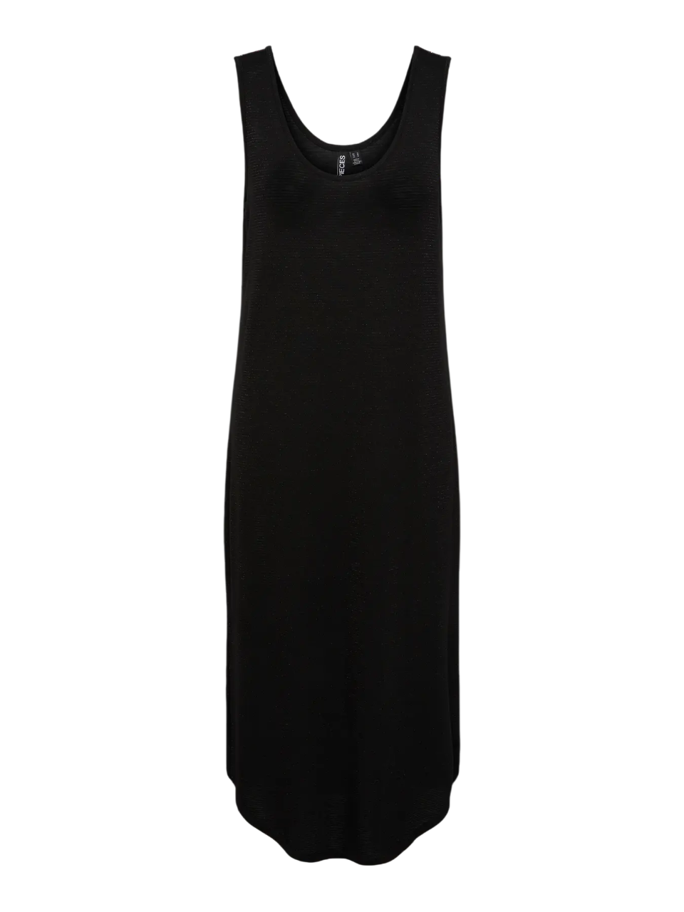 Vestido de tirantes con detalle efecto metalizado Pieces Black 4XL