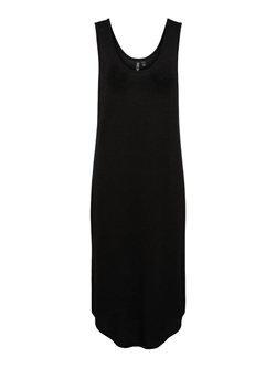 Vestido de tirantes con detalle efecto metalizado Pieces Black