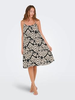 Vestido de tirantes con estampado geométrico Only Black