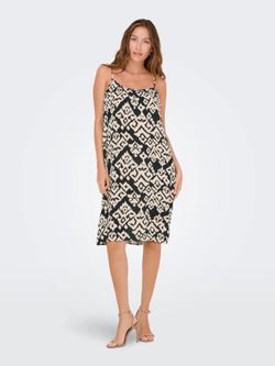 Vestido de tirantes con estampado geométrico Only Black