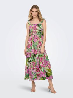 Vestido de tirantes con estampado tropical Only Forest Night
