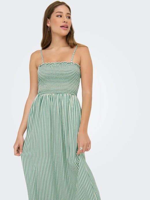Vestido de tirantes con rayas Only Green