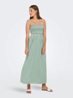 Vestido de tirantes con rayas Only Green