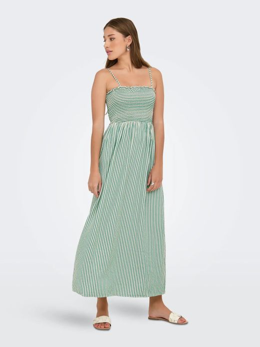Vestido de tirantes con rayas Only Green