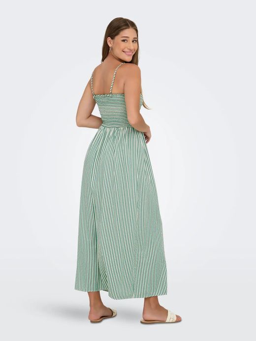 Vestido de tirantes con rayas Only Green