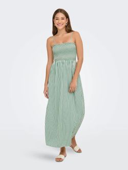 Vestido de tirantes con rayas Only Green