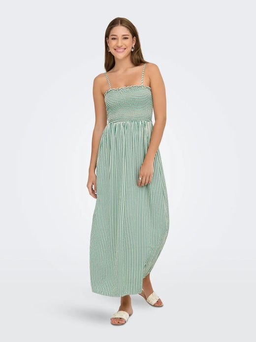 Vestido de tirantes con rayas Only Green