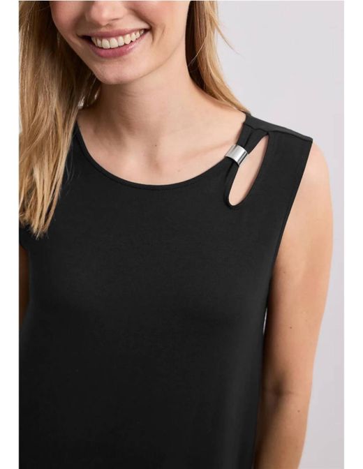 Vestido de tirantes liso Street One Black