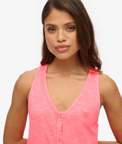 Vestido de tirantes midi botones Superdry Fiery Coral