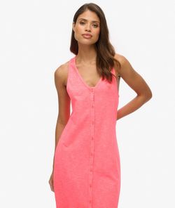 Vestido de tirantes midi botones Superdry Fiery Coral