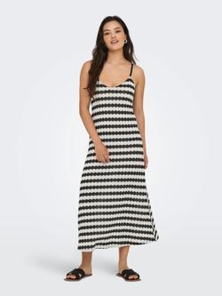 Vestido de tirantes rayas bicolor Only Black
