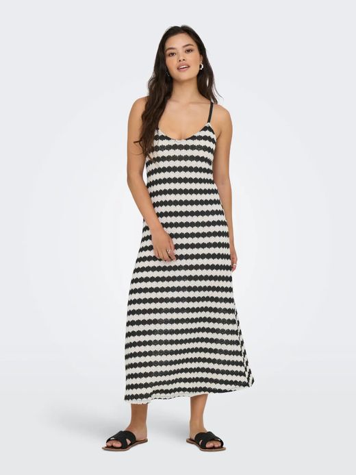 Vestido de tirantes rayas bicolor Only Black