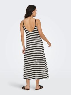 Vestido de tirantes rayas bicolor Only Black