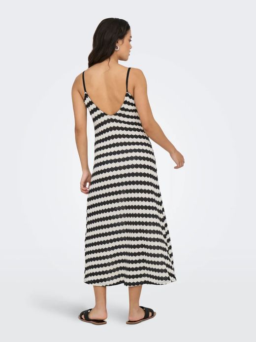 Vestido de tirantes rayas bicolor Only Black