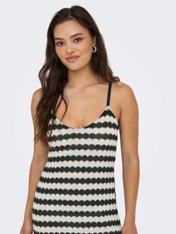 Vestido de tirantes rayas bicolor Only Black