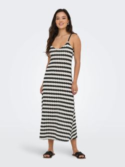 Vestido de tirantes rayas bicolor Only Black
